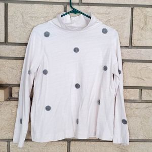 Mock neck polka dot sweater, LOFT Sz M